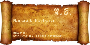 Marcsek Barbara névjegykártya